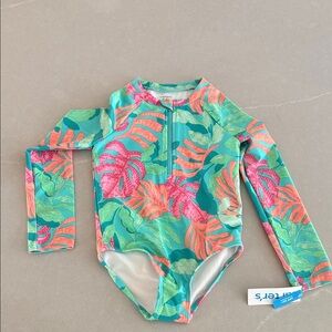 Carter's Colorful Leaf Print Kids Swim Rashguard